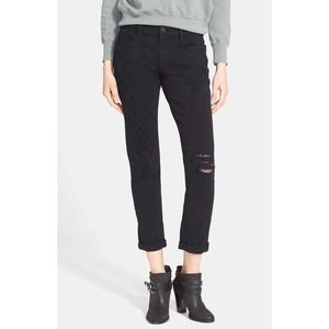 Frame Denim Le Garcon Black Slim Boyfriend Jeans